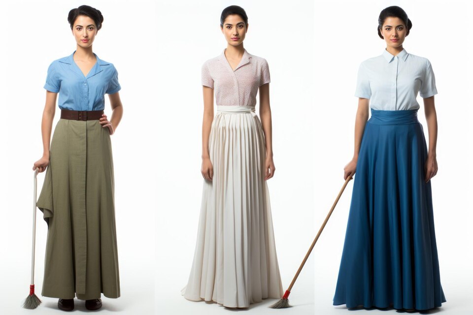 The Vintage-Inspired Blouse and High-Waisted Skirt Combo